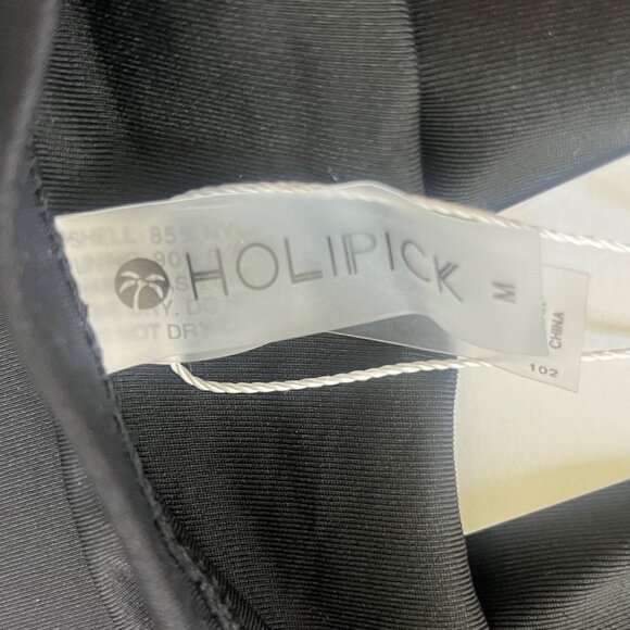 Holipick One Piece Swimsuit Size Medium Black New Halter Tummy Control Rushing - Picture 9 of 11